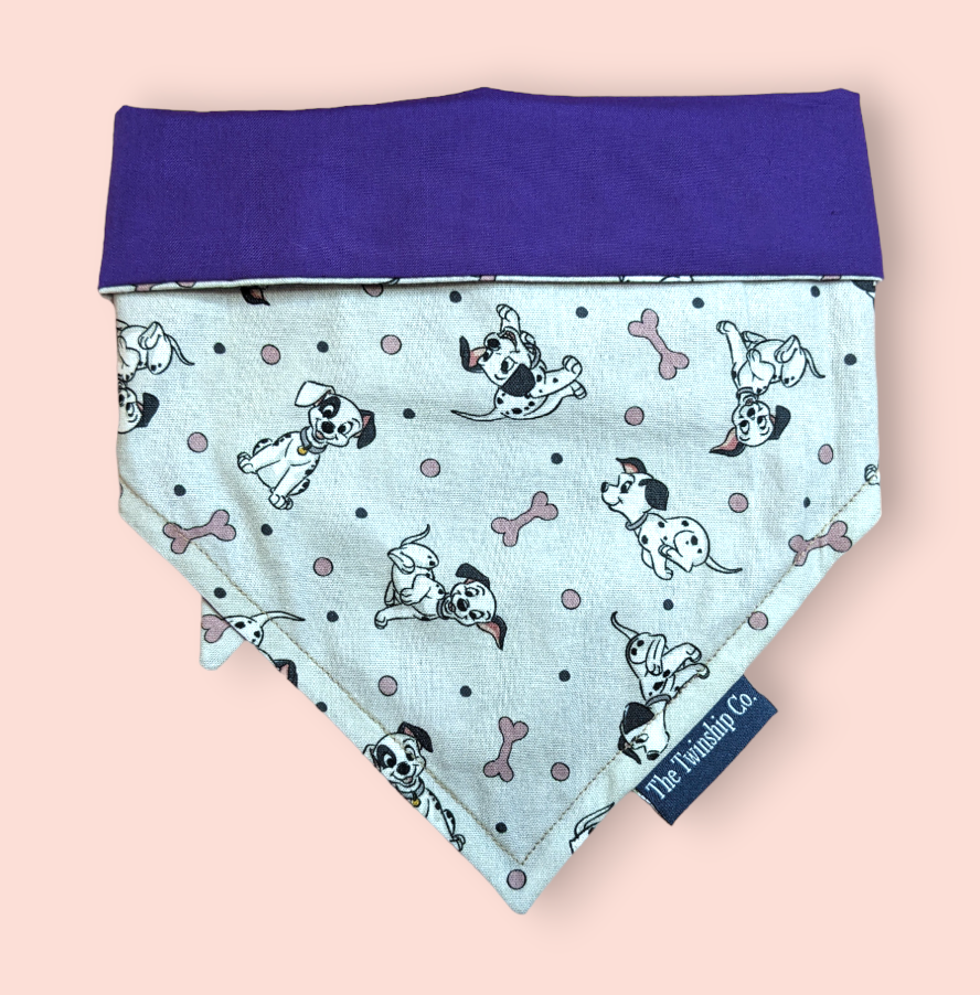 Reversible Pet Bandana: "Just Here For The Treats" (Medium)