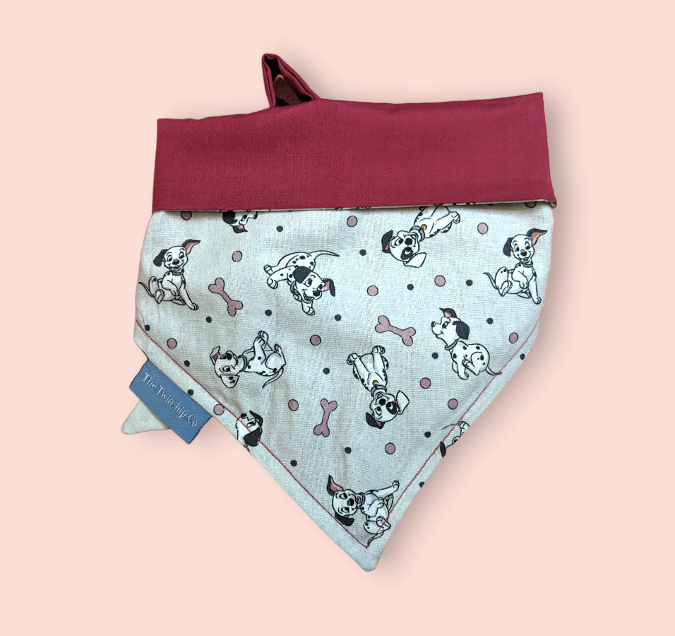 Reversible Pet Bandana: "Little Ms Barks For No Reason" (Medium)