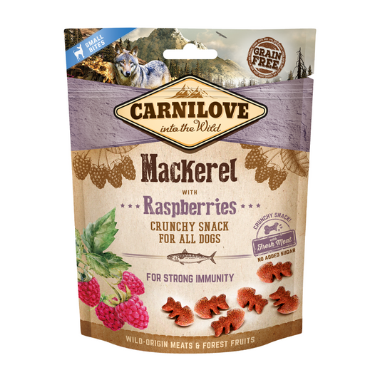 Carnilove Crunchy Snack - Mackerel with Raspberries (200g) for Dogs