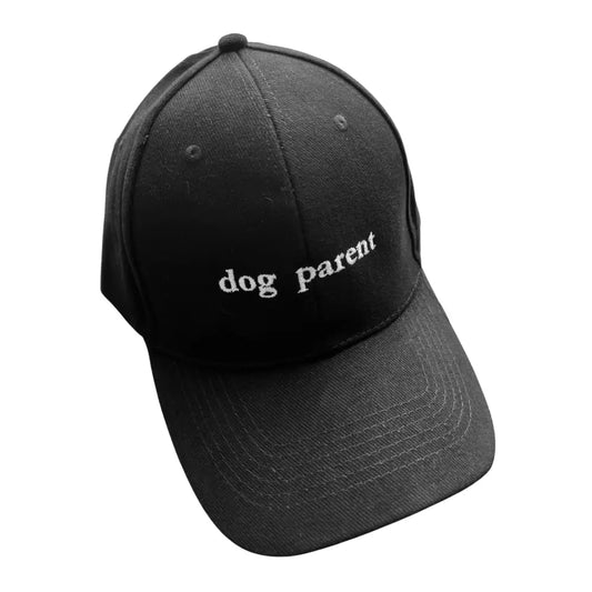 Embroidered ’dog parent’ Cotton Cap (black) - Caps
