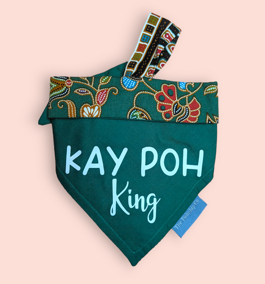 Reversible Pet Bandana: "Kay Poh King" (Small)