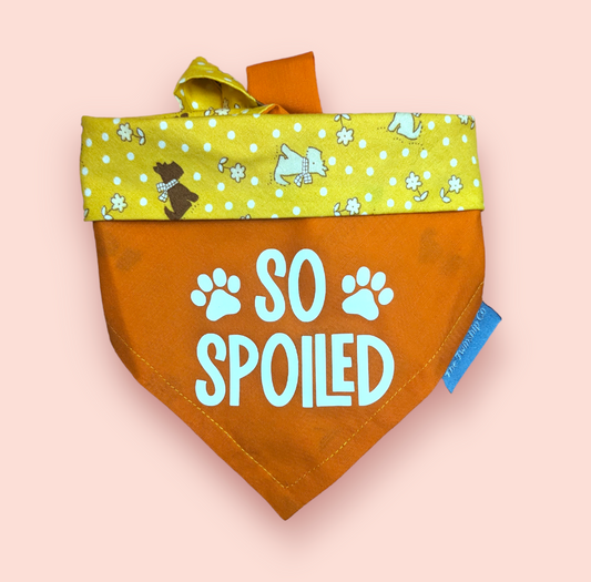 Reversible Pet Bandana: "So Spoiled" (Small)